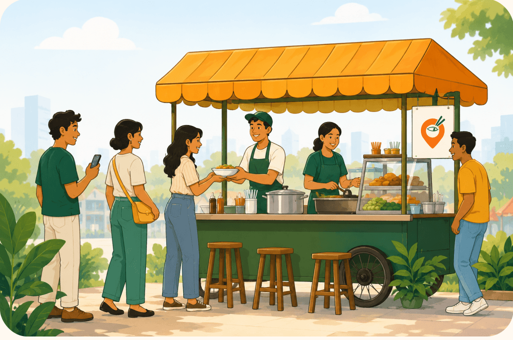 JomMakan community stall illustration